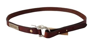 Brown Leather Luxury Slim Buckle Belt
