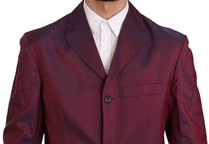 Two Piece 3 Button Bordeaux Patterned Suit