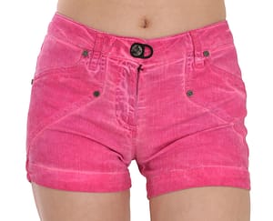 PLEIN SUD Pink Mid Waist Cotton Denim Mini Shorts
