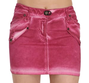 PLEIN SUD Pink Cotton Stretch Casual Mini Skirt