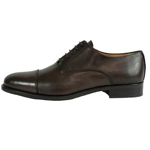 Saxone of Scotland Dark Brown Leather Mens Laced Oxford Shoes