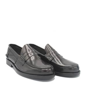 Dark Brown Spazzolato Leather Mens Loafers Shoes
