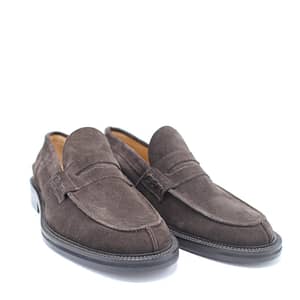 Dark Brown Suede Leather Mens Loafers Shoes