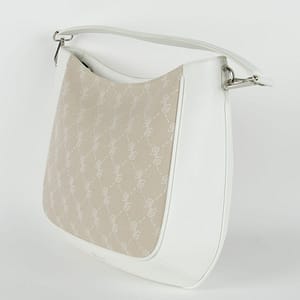 White Bag with a Beige Insert