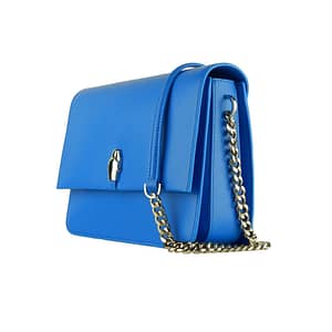 Blue Calf Leather Shoulder Bag