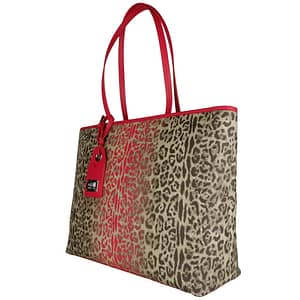 Red Leopard Shopping Handbag