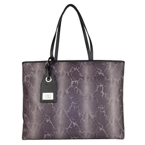 Cavalli Class Brown Snake Texture Shopping Handbag