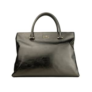 Cavalli Class Lucid Black Calf Leather Handbag