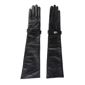 Cavalli Class Black Cqz.007 Lamb Leather Gloves