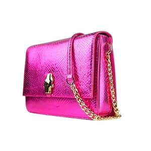 Pink Calf Leather Shoulder Bag