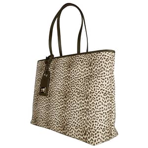 Green Leopard Shopping Handbag