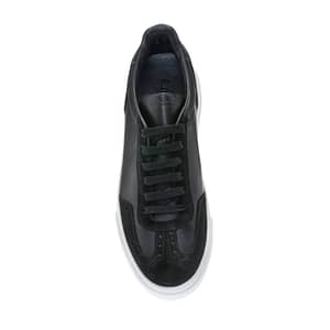Black Calf Leather Casual Sneakers