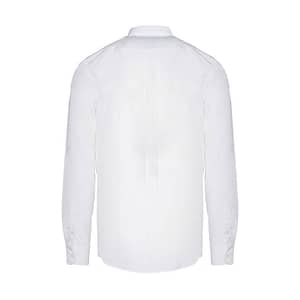 White Cotton Long Sleeve Logo Shirt