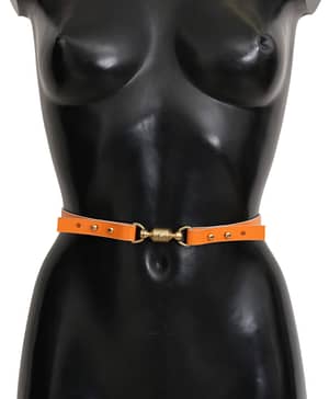CO|TE Orange Gold Leather Buckle Solid Fashion Belt