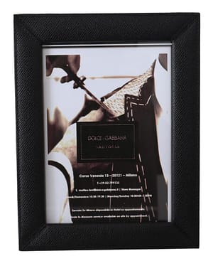 Dolce & Gabbana Black Leather Tabletop SARTORIA Picture Photo Frame