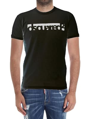 Dsquared2 Black Cotton Print T-shirt