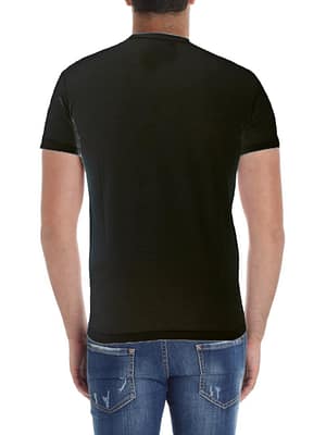 Black Cotton Print T-shirt