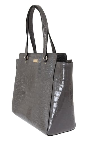 Gray Bristol Drive Croc ELISSA Shoulder Bag