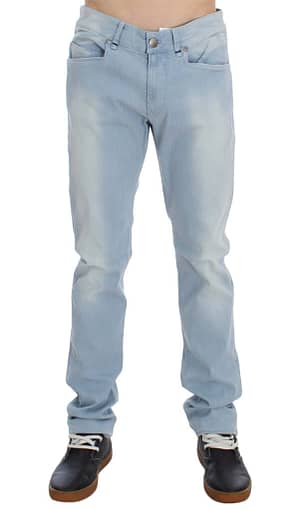 Acht Blue Denim Cotton Stretch Slim Fit Jeans