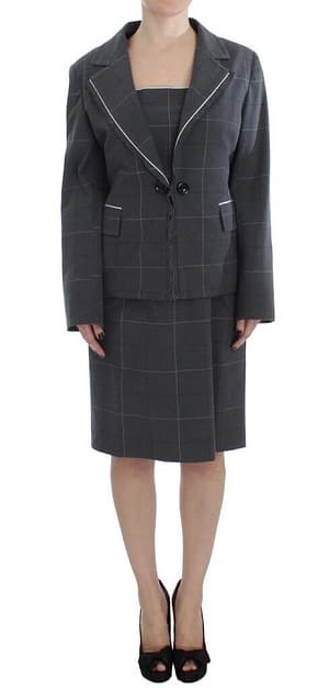 BENCIVENGA Gray Stretch Sheath Dress Suit Set