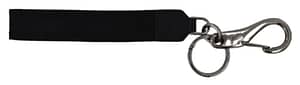 Black White Polyester DG Logo Silver Tone Keyring Keychain