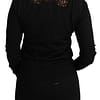 Black Cashmere Lace Cardigan Sweater
