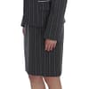 Gray Stretch Suit Sheath Dress & Blazer Set