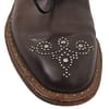 Brown Leather Marsala Derby Studded Shoes