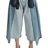 Dolce & Gabbana Blue Asymmetrical Wide Leg Denim Cotton Jeans