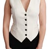 Dolce & Gabbana White Waistcoat Sleeveless Wool Top Vest
