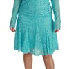 Dolce & Gabbana Blue Lace Knee Length Sheath Cotton Dress