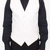 Dolce & Gabbana White Cotton Silk Blend Dress Vest Blazer