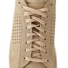 Beige Suede Perforated Lace Up Sneakers Shoes
