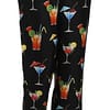 Black Cocktail Print Pajama Trousers Pants