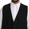 Black Wool Waistcoat Formal Gilet Vest