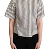 Dolce & Gabbana White Black Striped Shirt Blouse Top