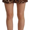 Dolce & Gabbana Brown Leopard Print High Waist Silk Stretch Shorts