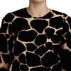 Black Giraffe Print Shift Mini Dress