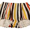 Multicolor Striped Cotton Hot Pants Shorts