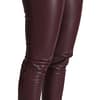 Brown High Waist Leather Skinny Trouser Pants