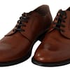 Brown Leather Lace Up Mens Formal Derby Shoes