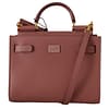 Dolce & Gabbana Pink Leather Small Shoulder SICILY Satchel Bag