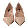 Nude Leather Pointed Heels Pumps Shoes