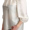 White Silk Neck Scarf Bow Blouse Shirt