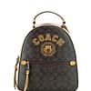Coach Varsity Brown Buttercup Signature Coated Canvas Jordyn Backpack