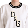 White D&G Crewneck Pullover Sweater