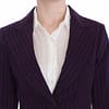 Purple Striped Stretch Coat Blazer Pants Suit
