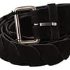Black WX Silver Tone Buckle Waist Belt