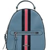 Coach Jordyn Varsity Stripe Indigo Crossgrain Leather Backpack Bookbag