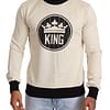White Crown King Cotton Pullover Sweater